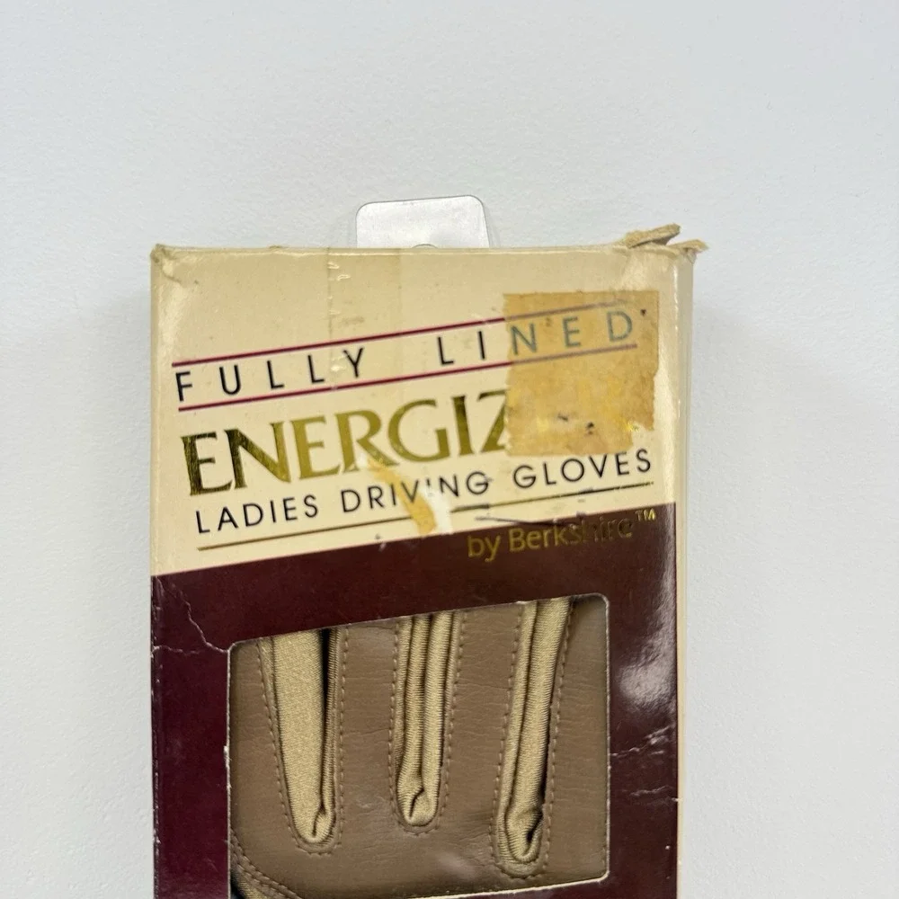 VTG Berkshire Energizer Ladies Driving Gloves One Size Stretch Lined Tan NOS Box
